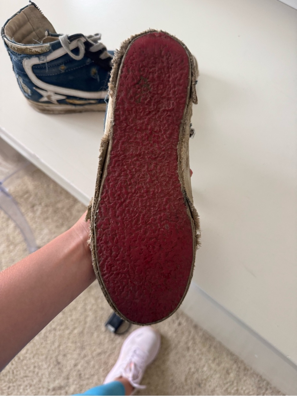 Authentic golden goose High-Top Sneakers in Navy and White - Picture 3 of 4